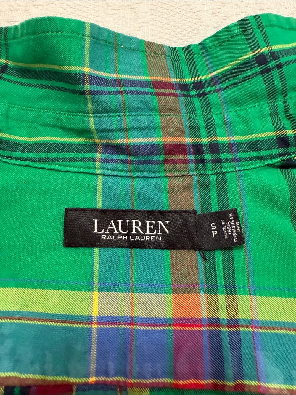 Polo Ralph Lauren Green Plaid Long Sleeve Button Down Shirt Women’s Size Small S - Picture 3 of 7